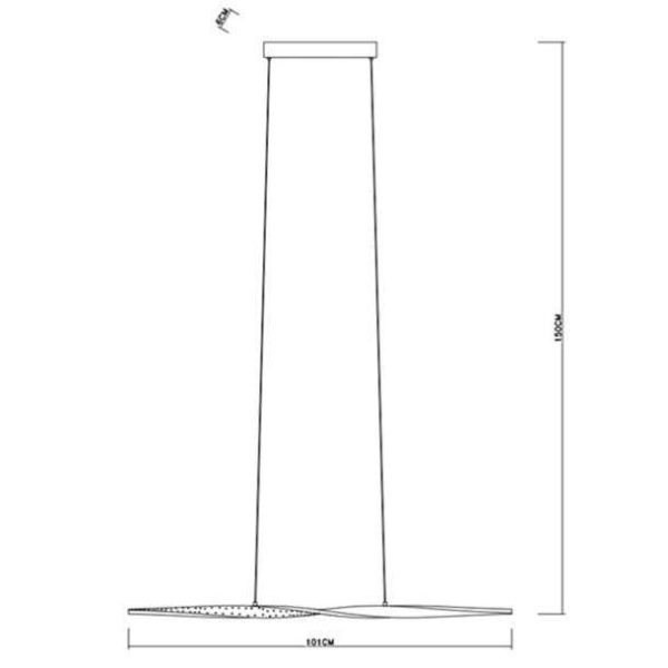 Suspension Keria Fluid 34w (3000k) 101cm,noir – Image 2