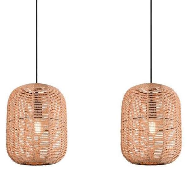 Suspension barre Trio Runa 2xE27 90cm,naturel – Image 4