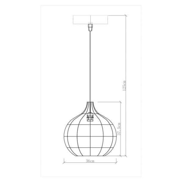 Suspension Keria Fuga 1xE27 36cm,naturel – Image 3