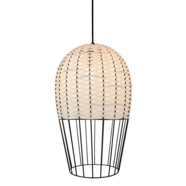 Suspension Sampa Joya 1xE27 25cm,noir/naturel