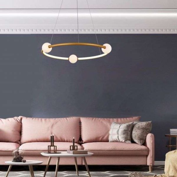 Suspension Keria Arty 36w (3000k) 64cm,rose/doré – Image 2