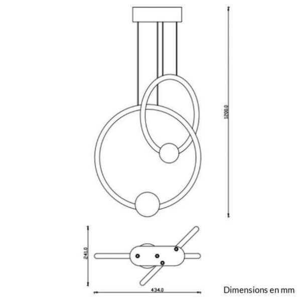 Suspension cascade Laurie Arty 44w (3000k) 44cm,rose/doré – Image 3