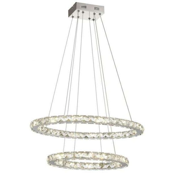 Suspension LED KRYS en métal chrome et cristal – Image 4