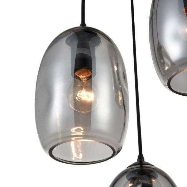 Suspension moderne CARLOS en verre fumé chrome – Image 6
