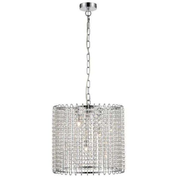 Suspension PAMPS en métal chrome et pampilles en cristal – Image 3