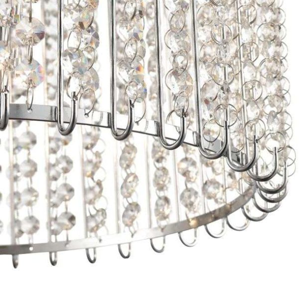 Suspension PAMPS en métal chrome et pampilles en cristal – Image 4