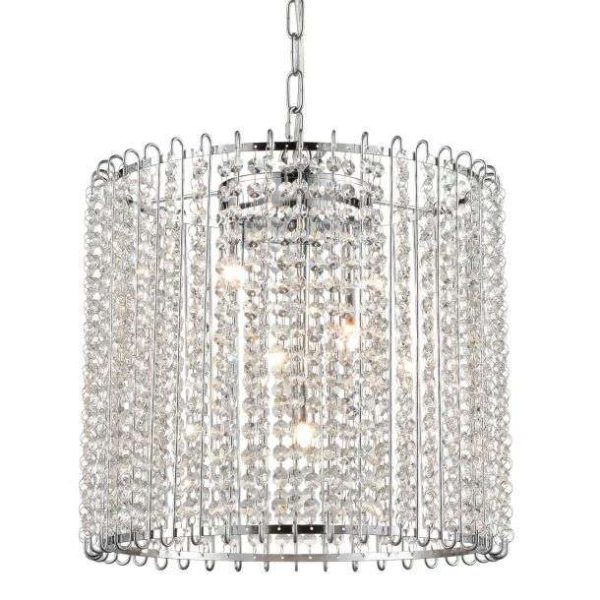 Suspension PAMPS en métal chrome et pampilles en cristal – Image 5