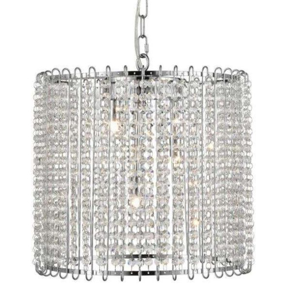 Suspension PAMPS en métal chrome et pampilles en cristal – Image 6