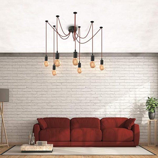 Suspension Araignée LA12093 7L Modulable Rouge – Image 4