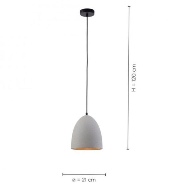 Suspension Paul Neuhaus Eton 1xE27 16cm,béton – Image 4