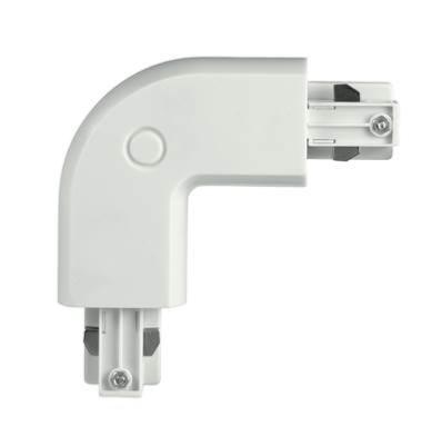 Connecteur L droit/gauche pour rail triphasé,blanc