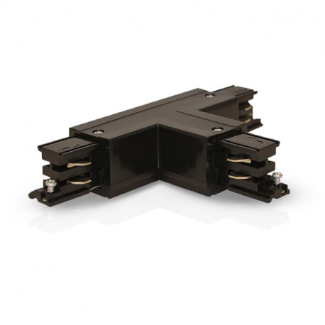 Connecteur T gauche circuit ext pour rail triphasé,noir