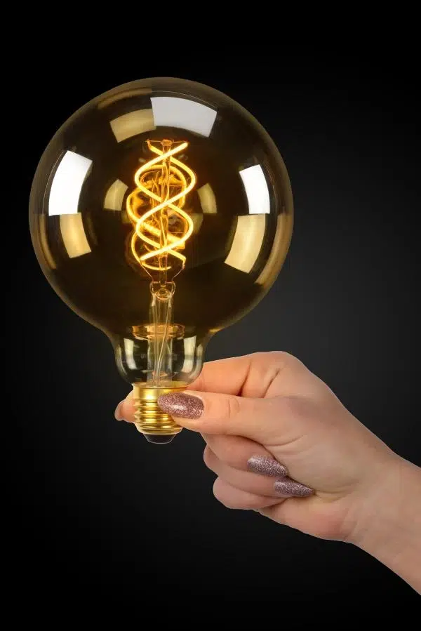 Ampoule filament led dim Lucide E27 G125 5w (2200k),fumée