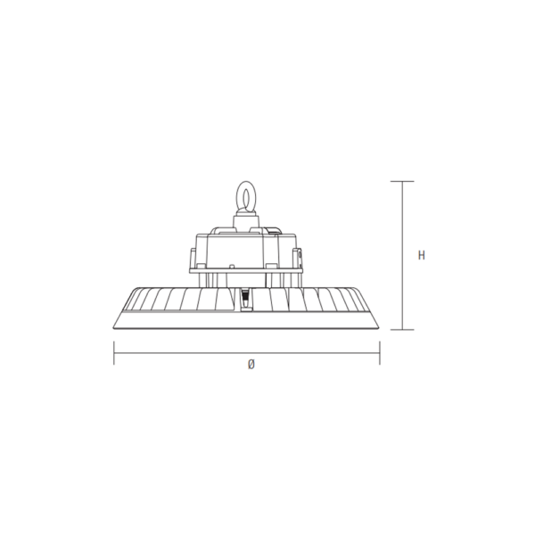 Cloche led dim 0-10V Atlanta Novoligh 200w (4000k) IP65,noir