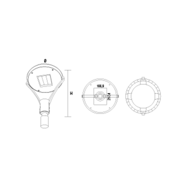 Tête de lampadaire led Novolight Opera 80w (3000k),gris fonc
