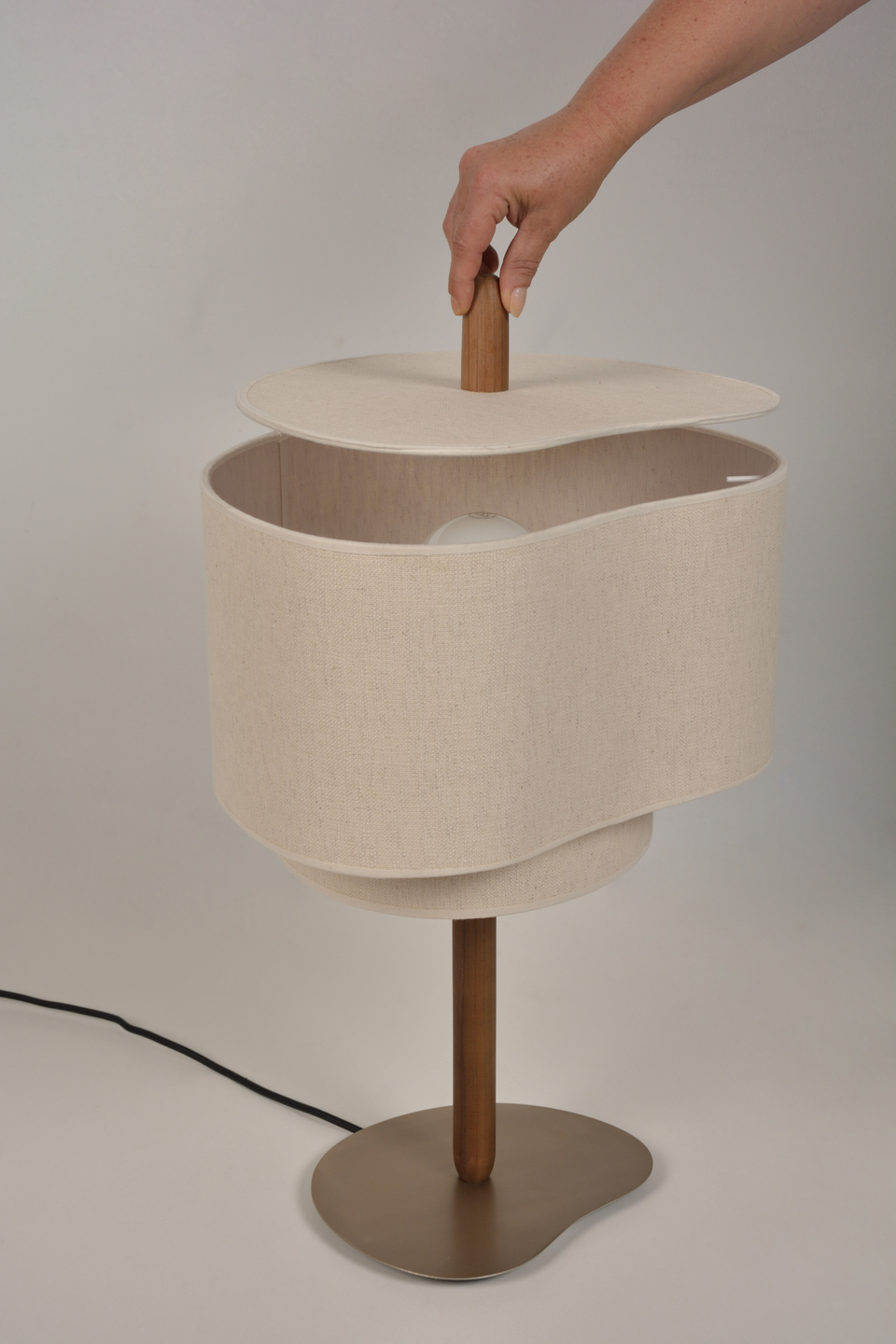 Lampe &agrave; poser MarketSet Pebble 1xE27 H60cm,cr&egrave;me &ndash; Image 3