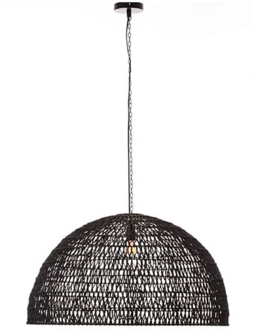 Suspension BALI (D80cm) noire en mati&egrave;re naturelle &ndash; Image 3