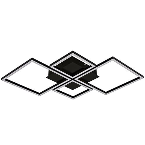 Plafonnier LED CARRIE (L53cm) en m&eacute;tal noir mat &ndash; Image 1