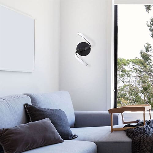 Applique murale design LED WONDERFUL en m&eacute;tal noir mat &ndash; Image 2