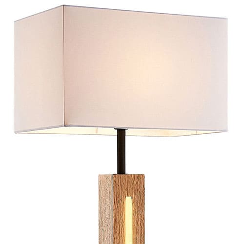 Lampadaire LED TREE en m&eacute;tal noir et bois clair &ndash; Image 2