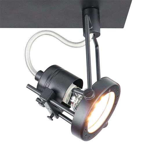 Spots modernes orientables TECHNO (2x3W) en m&eacute;tal noir mat &ndash; Image 5