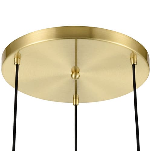 Suspension cascade LARIO en m&eacute;tal couleur laiton antique et verre ambr&eacute; &ndash; Image 2