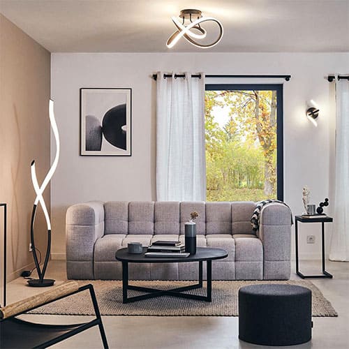 Applique murale design LED WONDERFUL en m&eacute;tal noir mat &ndash; Image 1