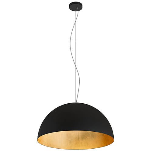 Suspension VENICE en m&eacute;tal noir int&eacute;rieur feuille d'or &ndash; Image 4