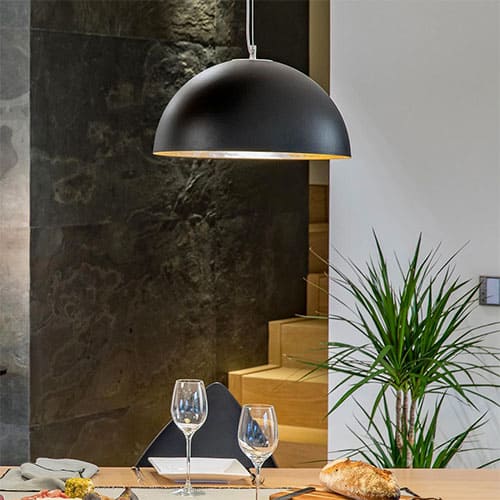 Suspension VENICE en m&eacute;tal noir int&eacute;rieur feuille d'or &ndash; Image 5