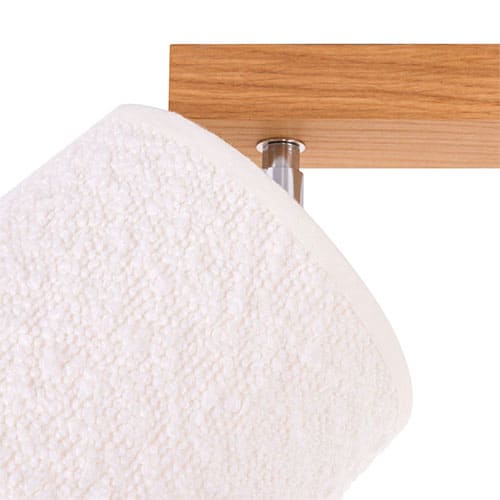 Plafonnier BOUCLE en bois de ch&ecirc;ne et tissu blanc &ndash; Image 4