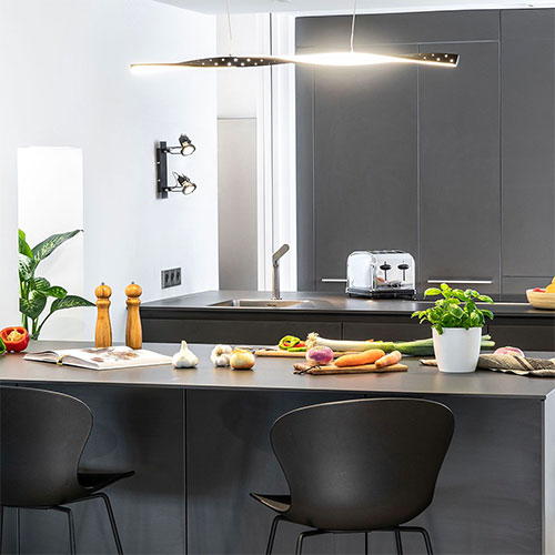 Spots modernes orientables TECHNO (2x3W) en m&eacute;tal noir mat &ndash; Image 4