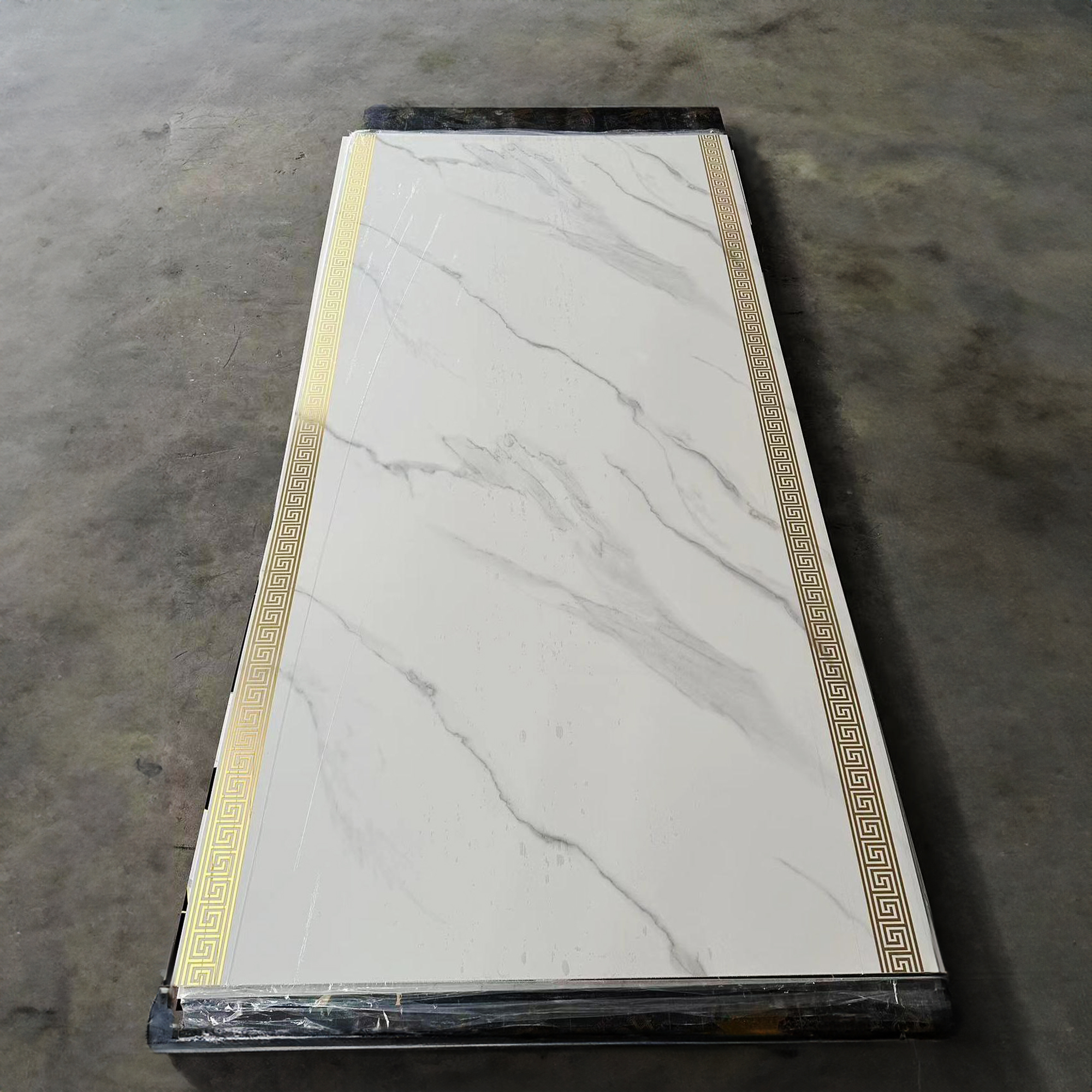 Plaque murale PVC DY2004 122x280cm,marbre blanc &ndash; Image 2