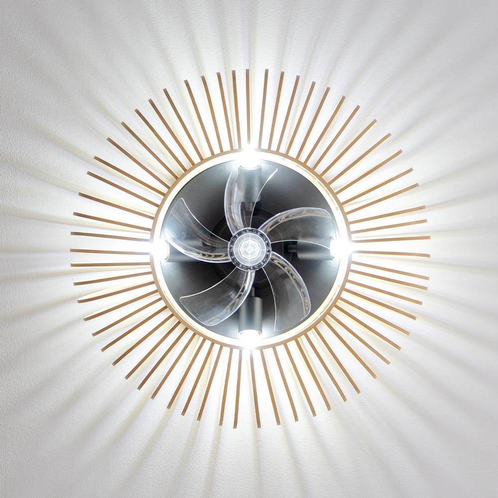 Ventilo Cecotec 5P LampAero600 4xE27 28cm,blanc/bois &ndash; Image 5