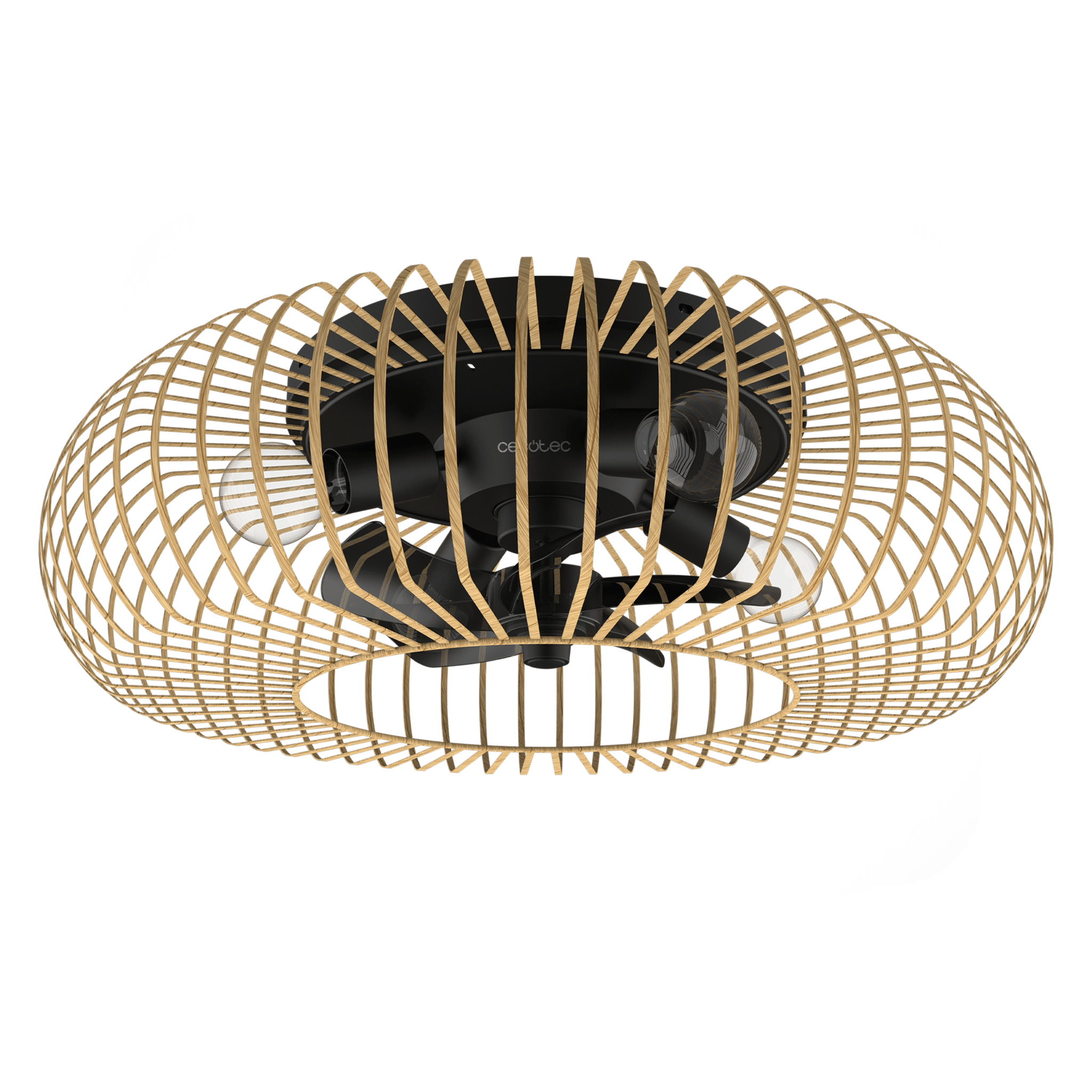 Ventilo Cecotec 5P LampAero600 4xE27 28cm,blanc/bois &ndash; Image 2