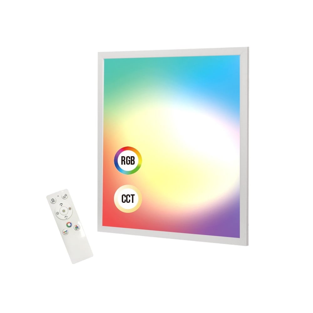 Dalle led Novolight + t&eacute;l&eacute;c. RF 600x600mm 36w RGB+CCT,blanc &ndash; Image 1