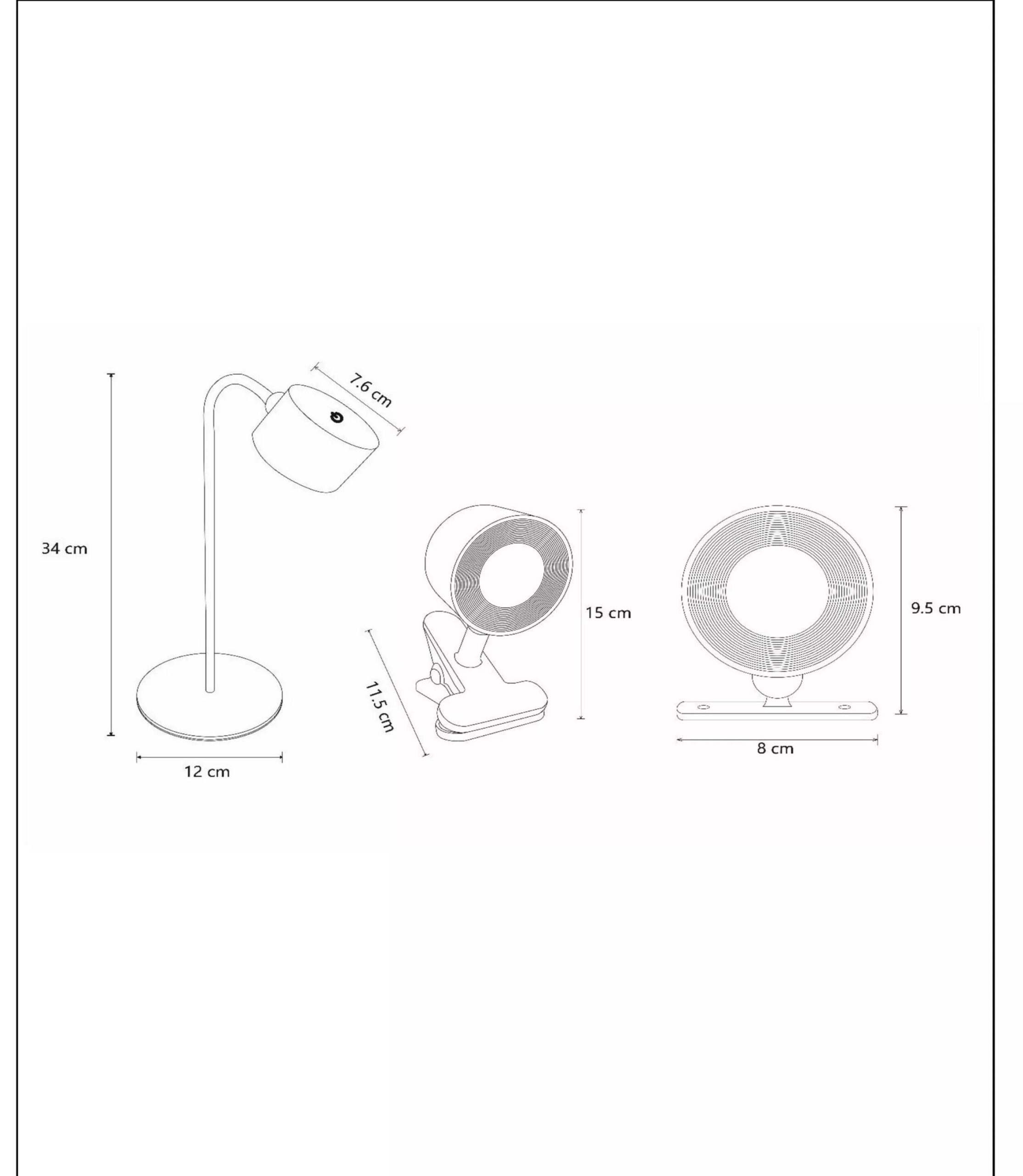 JOLAN - Lampe de bureau Rechargeable/Lampe &agrave; pince/Applique murale - Batterie/Piles - LED Dim to warm - 1x3,5W 2700K/5700K - Taupe &ndash; Image 2