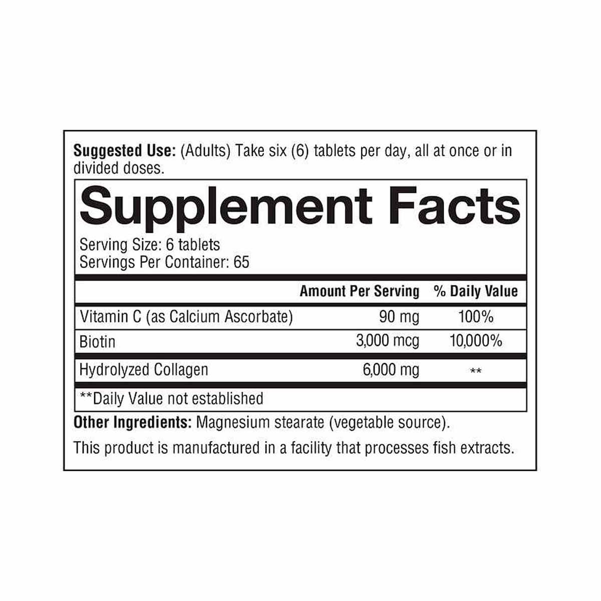 Youtheory Colageno + Biotina 6000 mg 390 Tabletas - Imagen 2
