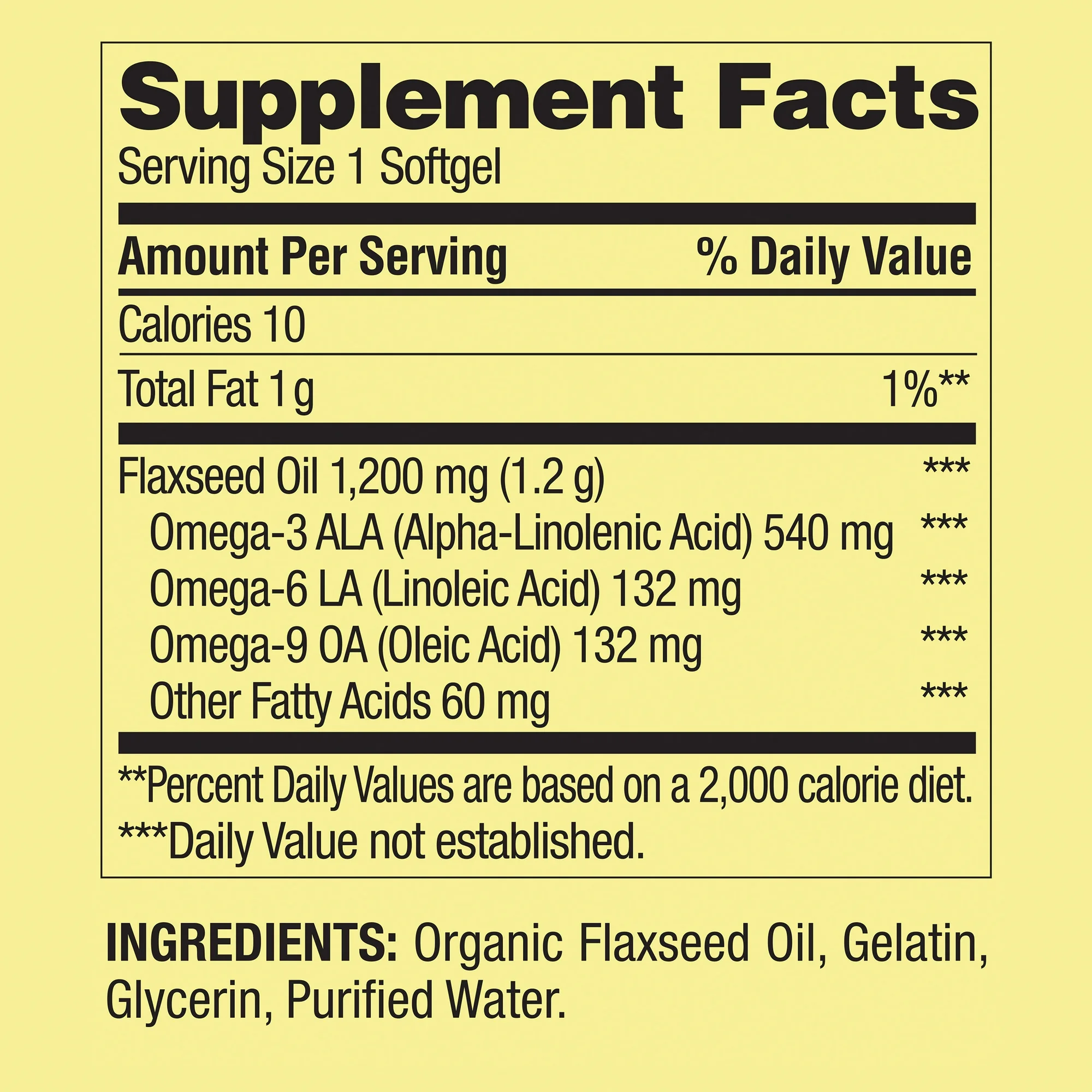 Spring Valley Aceite de Linaza Prensado en Frío - Flaxseed Oil 1200 mg por Servicio, 540 mg de Omega-3, 200 Cápsulas Blandas - Imagen 2