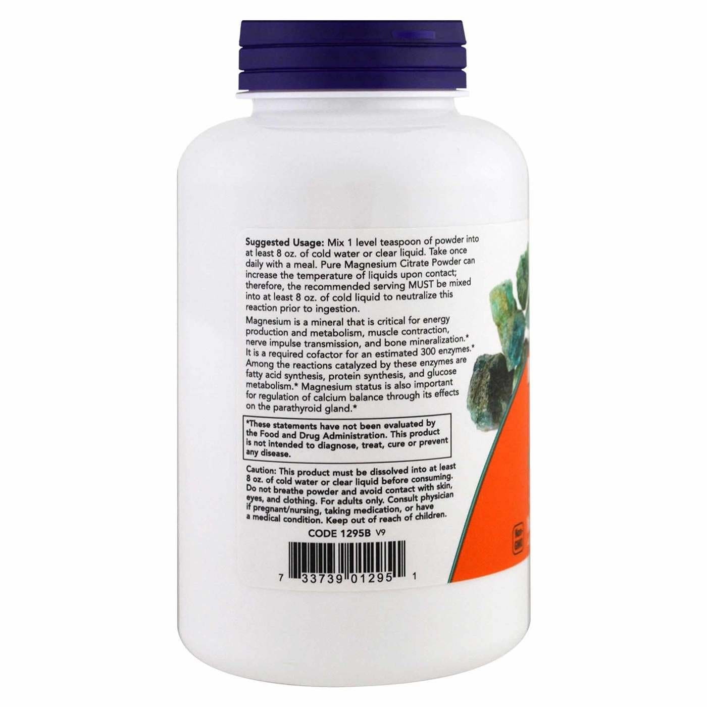 Now Citrato de Magnesio en Polvo - Magnesium Citrate Pure Powder 8 oz. (227 g) - Imagen 3