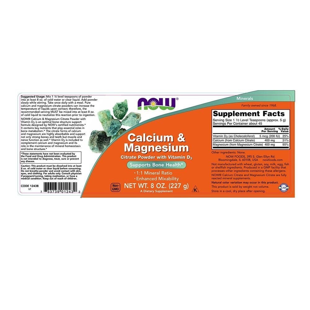 Now Citrato de Magnesio en Polvo - Magnesium Citrate Pure Powder 8 oz. (227 g) - Imagen 4