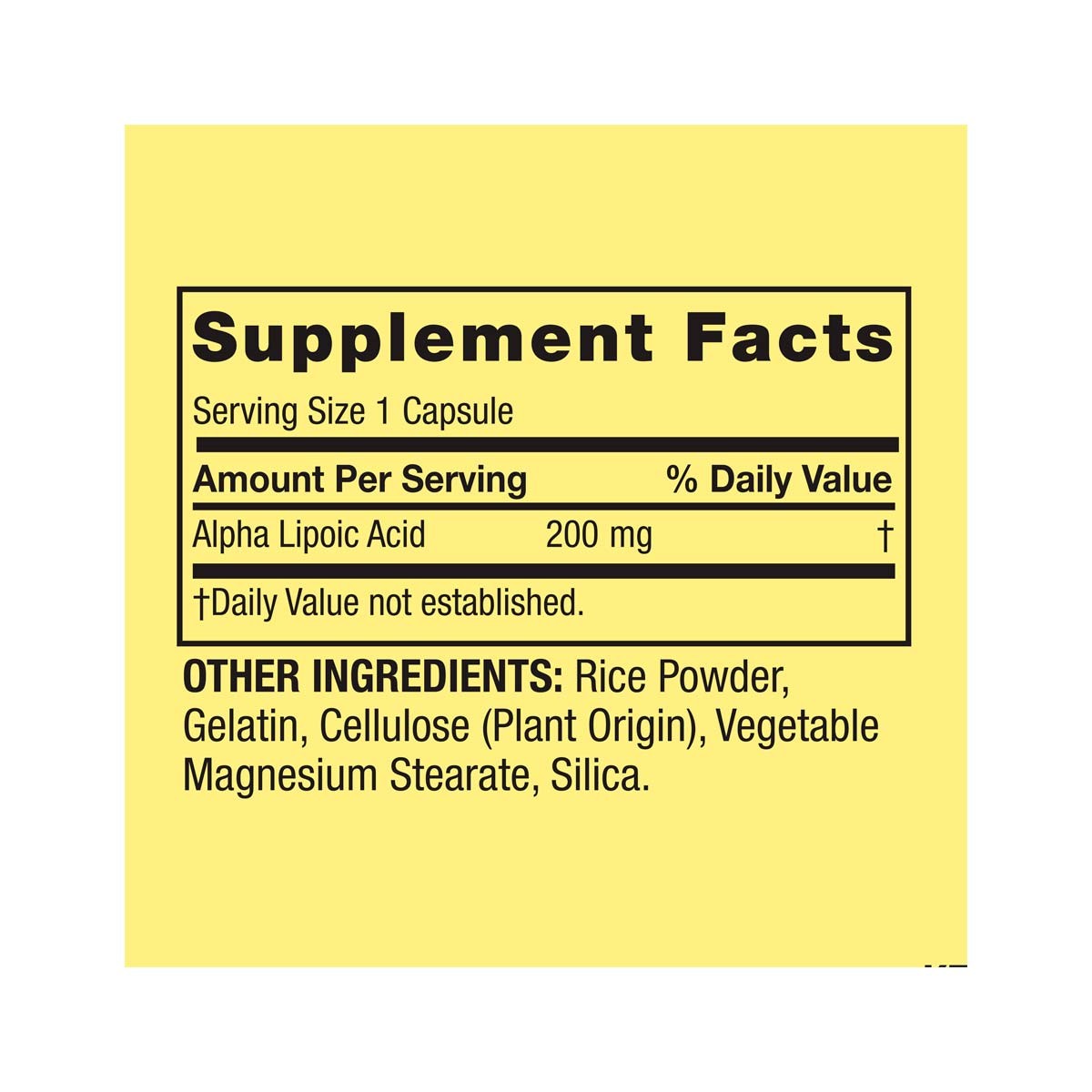 Spring Valley Alpha Acido Lipoico 200 Mg 100 Capsulas - Imagen 3