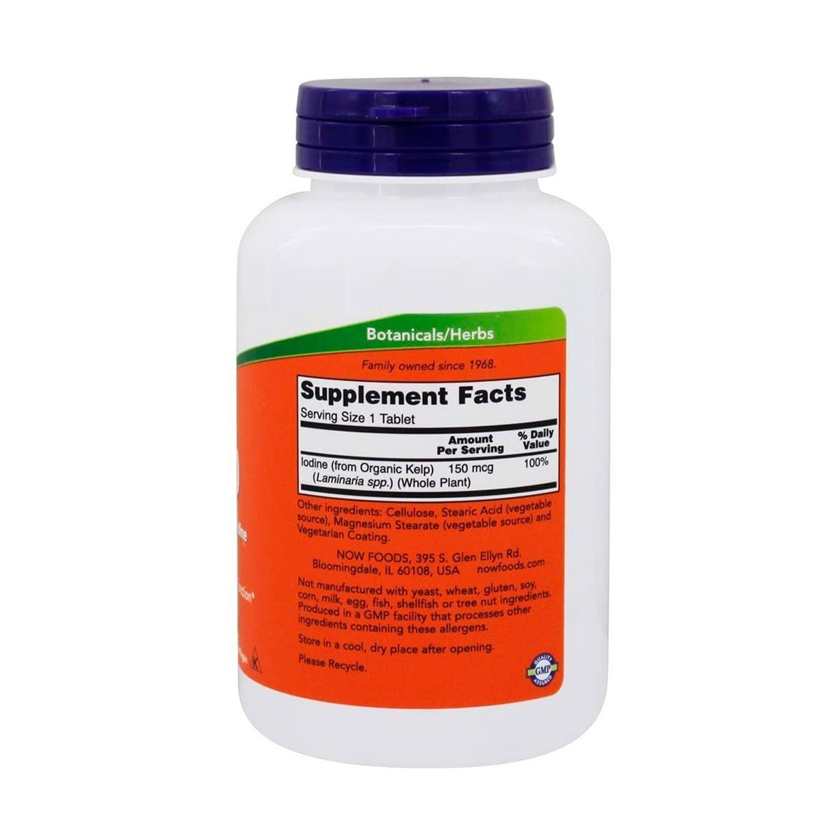 Now Kelp 150 mcg de yodo natural 200 tabletas - Imagen 2