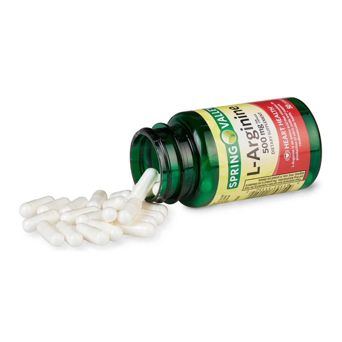 Spring Valley L-Arginine 500 Mg 50 Capsulas Apoyo a La Salud Cardiovascular - Imagen 2