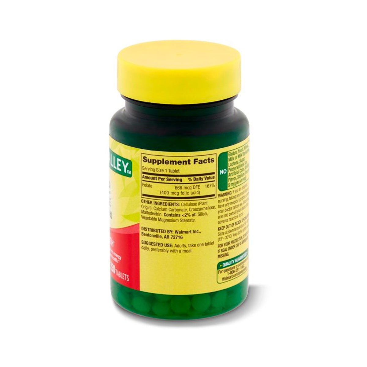 Spring Valley Ácido Fólico 400 Mcg Salud Del Corazón 250 Tabletas - Imagen 2
