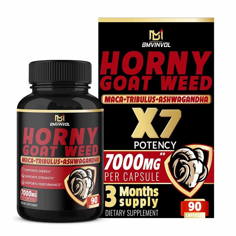BMVINVOL Hierba De Cabra En Celo Maca + Tribulus + Ashwagandha 7000mg 90 capsulas