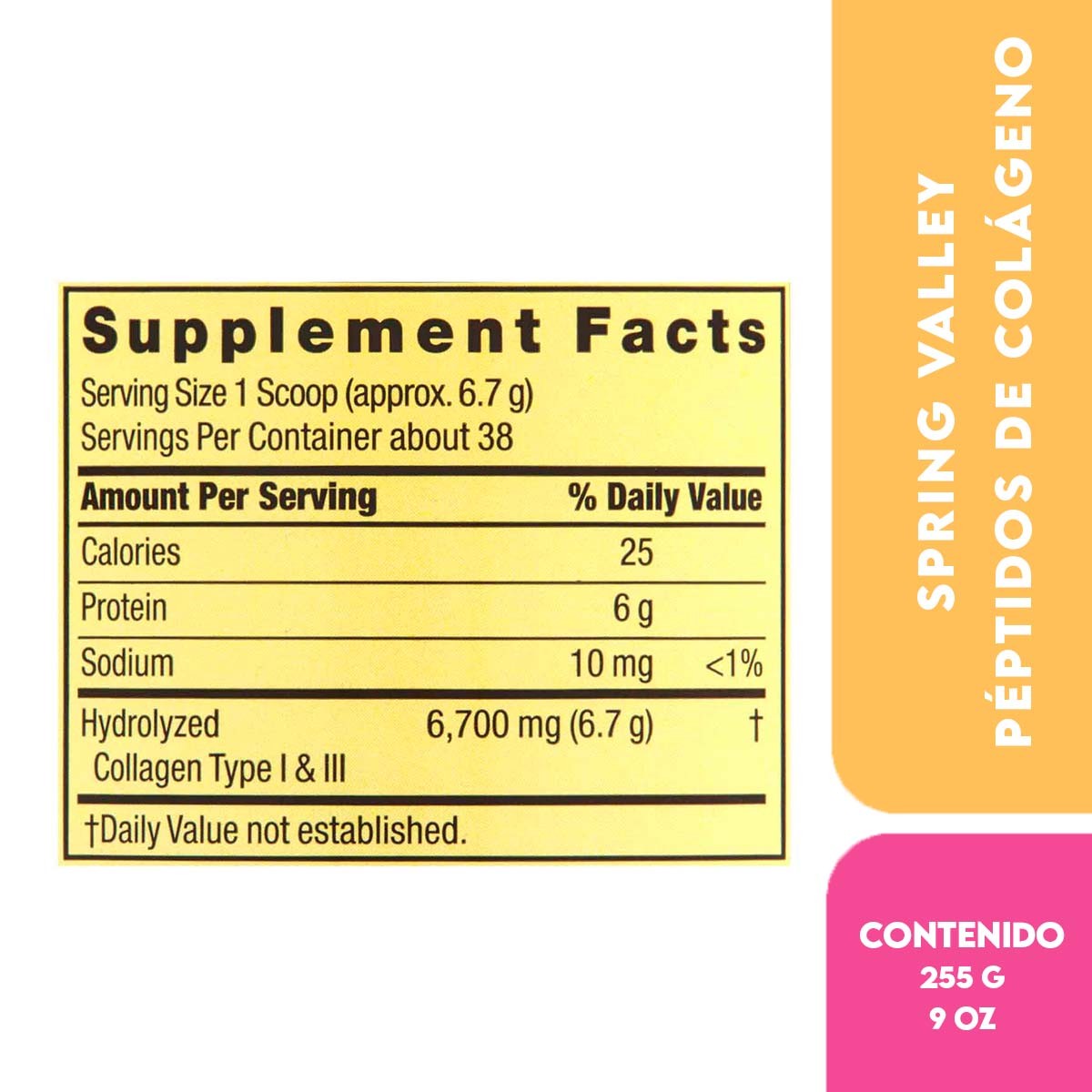 Spring Valley Péptidos de colágeno en Polvo Tipo 1 y 3 Salud de Uñas Piel y Cabello, Fórmula Keto Paleo, 9 oz (255 g) - Imagen 3