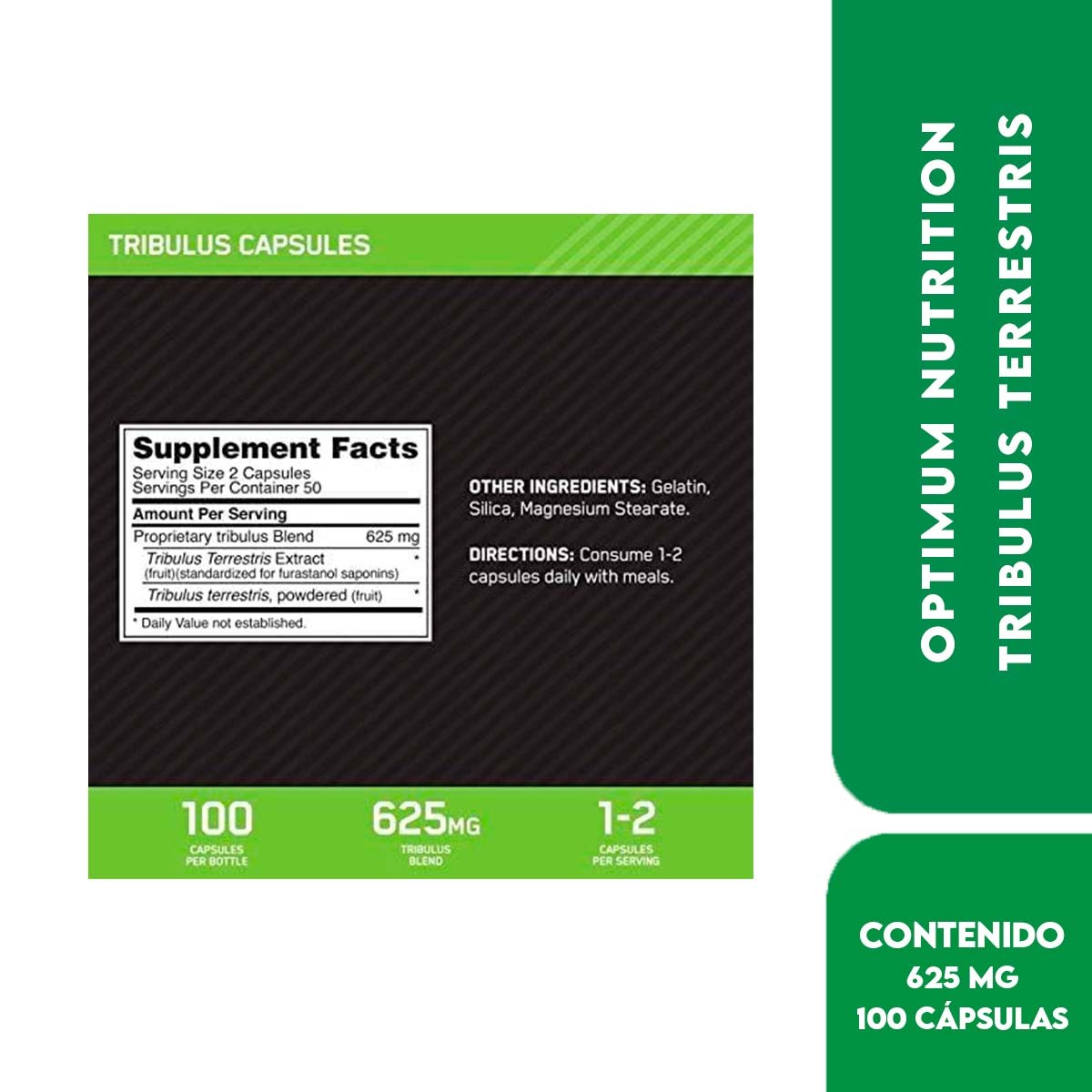 ON Optimum Nutrition Tribulus Terrestris 625 mg Suplemento de Refuerzo de Testosterona 100 Cápsulas