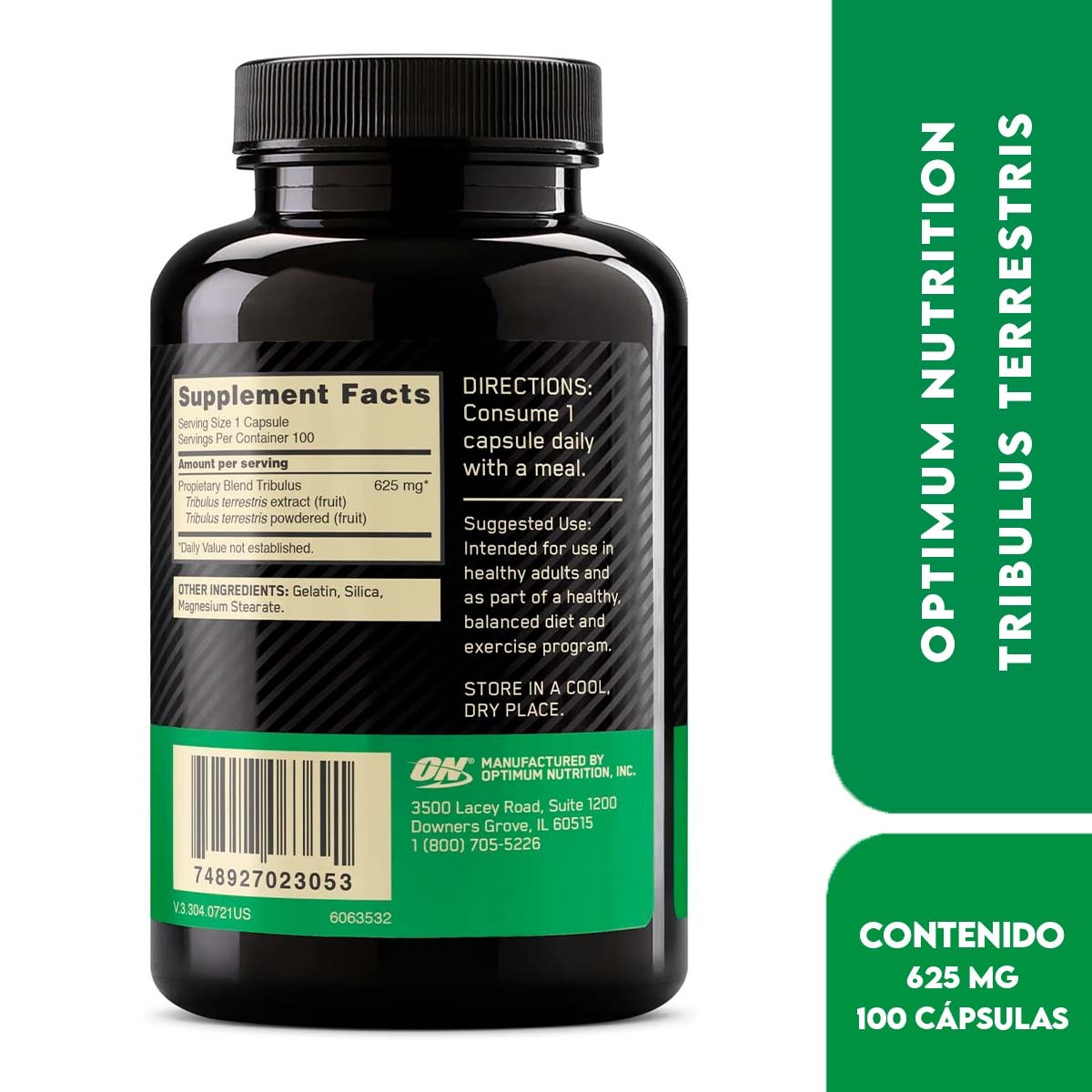 ON Optimum Nutrition Tribulus Terrestris 625 mg Suplemento de Refuerzo de Testosterona 100 Cápsulas - Imagen 2