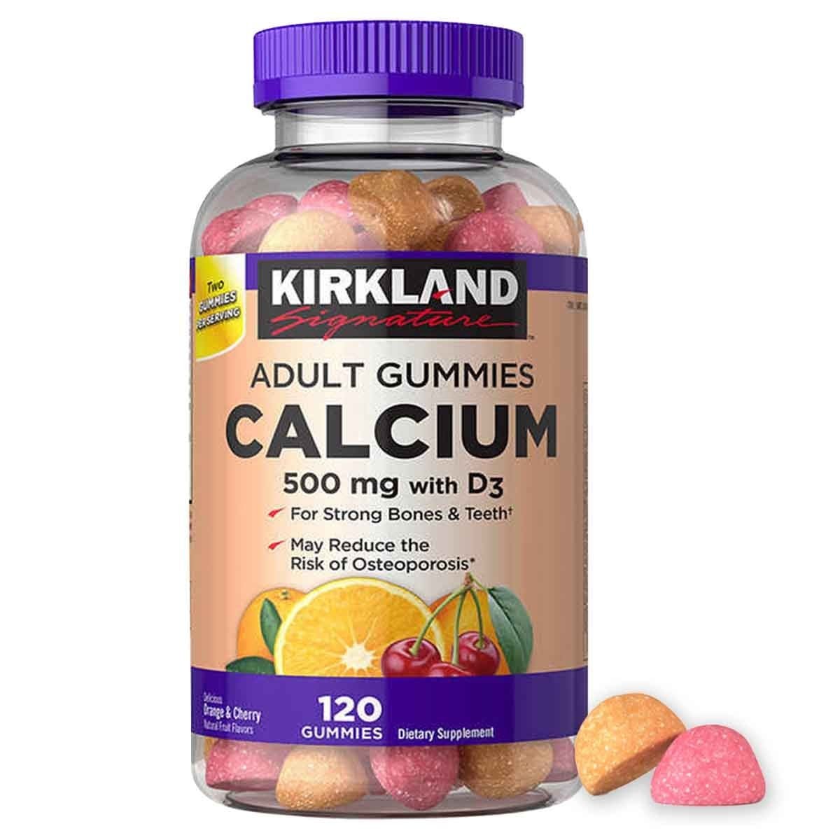 Kirkland Signature Gomitas de Calcio 500 mg + Vitamina D3 25 mcg - 120 Gomitas
