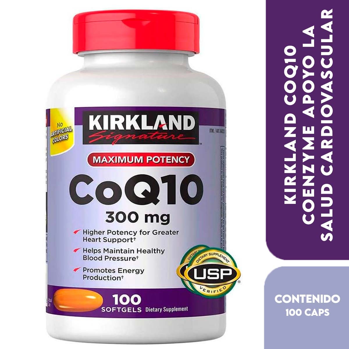 Kirkland CoQ10 Coenzyme 300 mg Apoyo la Salud Cardiovascular y la Presión Arterial Saludable 100 Cápsulas Blandas - Imagen 2
